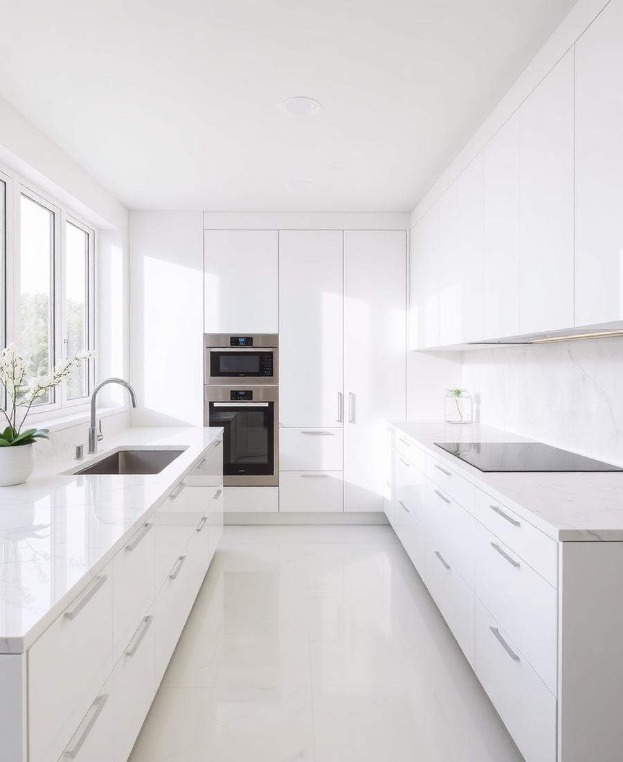 Spotless modern white kitchen